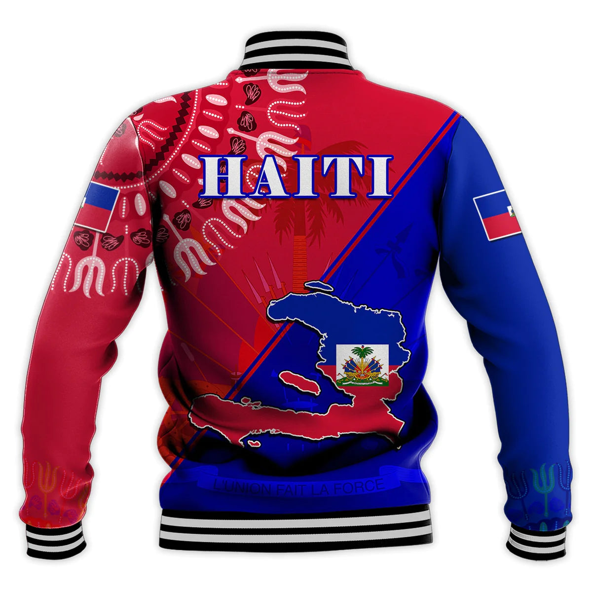 Haiti Baseball Jacket Haiti Flag Dashiki Simple Style LT14