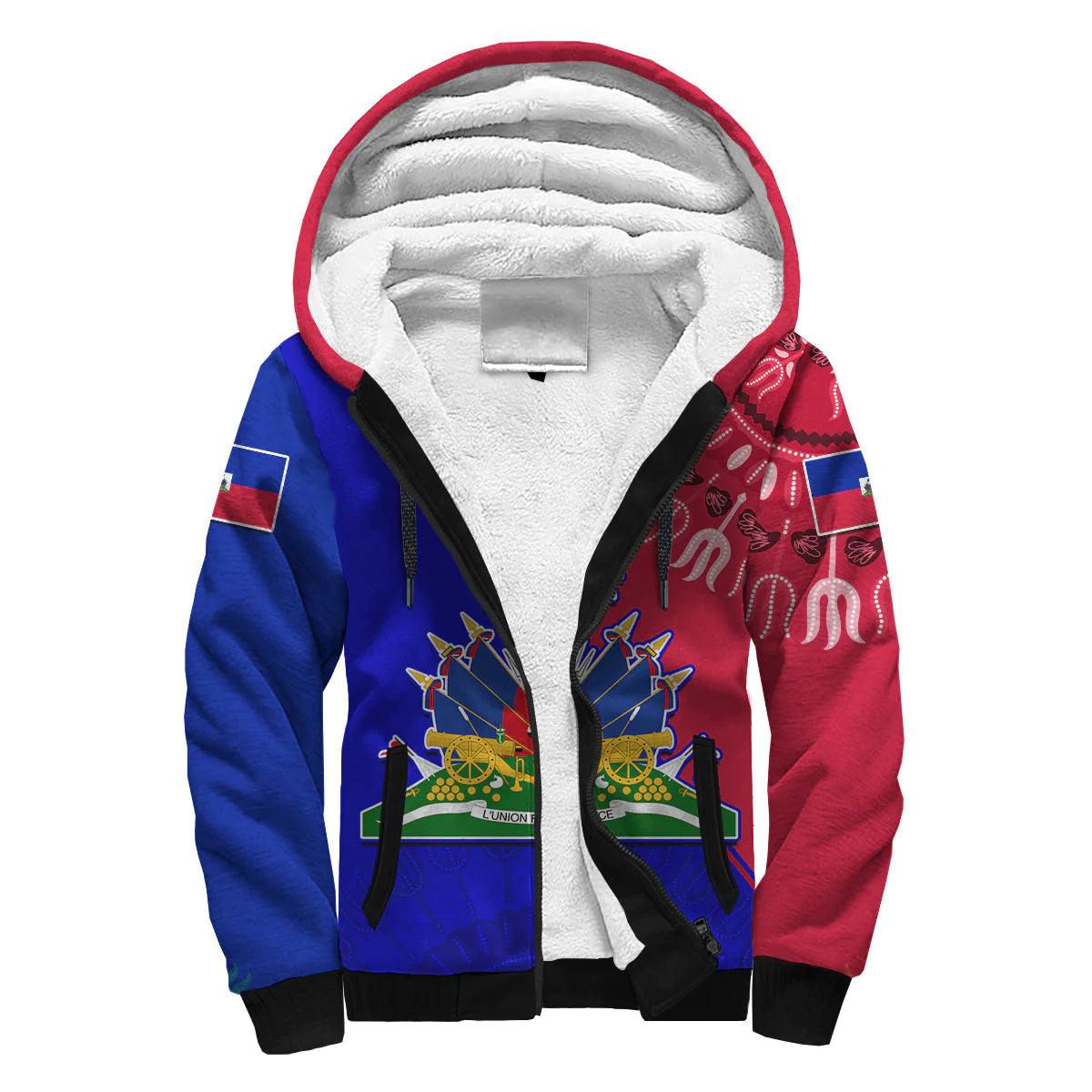 (Custom Personalised) Haiti Sherpa Hoodie Haiti Flag Dashiki Simple Style LT14