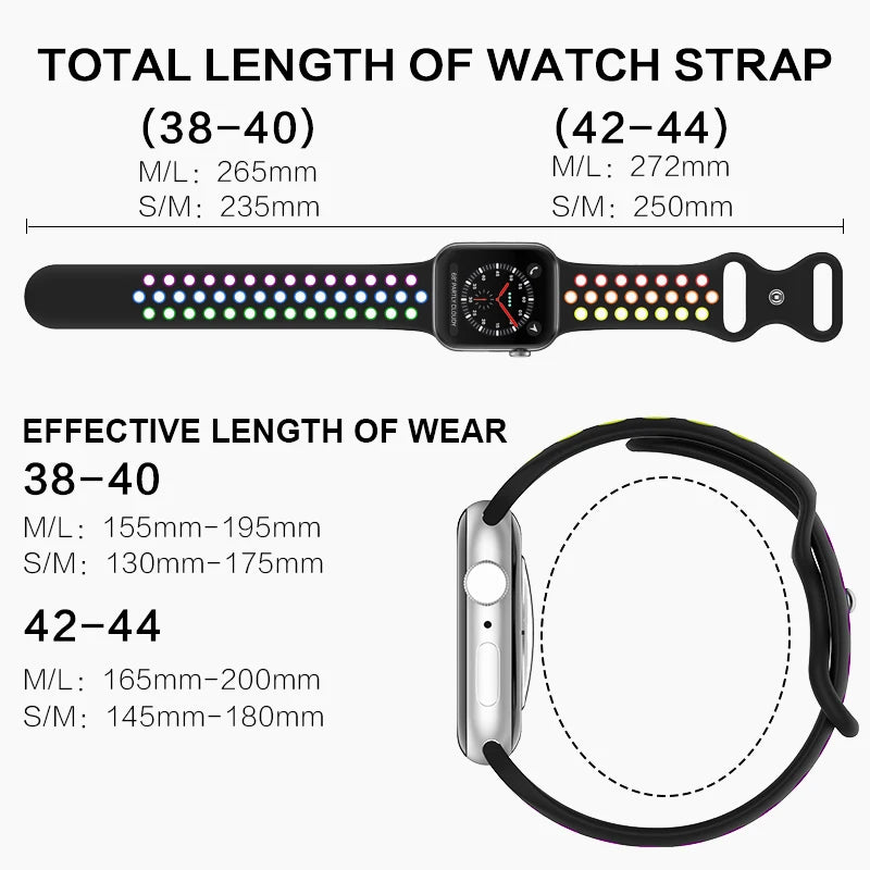 Sport Strap for Apple Watch Band 44mm 40mm 42-38-41mm 45mm