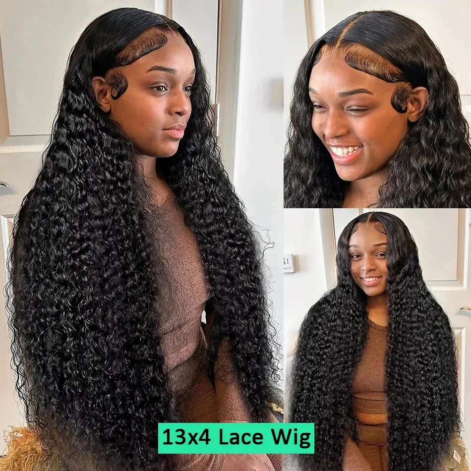 Glueless 30 40 Inch Loose Deep Wave Water wave Frontal Wigs