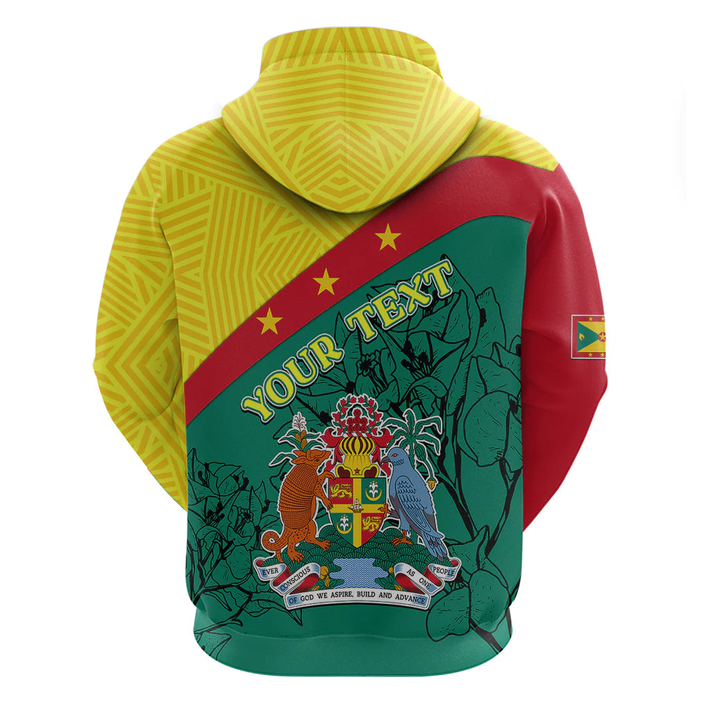 Custom Grenada Hoodie Coat Of Arms With Bougainvillea Flowers TS06