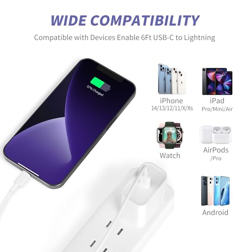 i.Phone Charger Fast Charging,[MFi Certified] 2Pack 20W Type C Fast Charger Block with 6FT USB C Charger Cable Compatible for i.Phone 14/13/12/11 Pro Max/11/Xs Max/XR/X,i.Pad,AirPods Pro