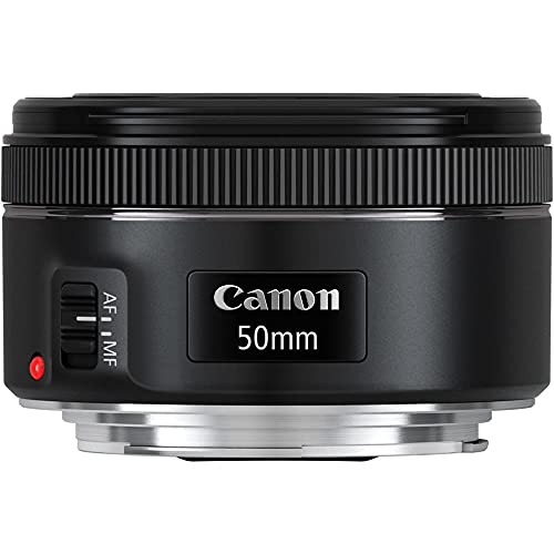 Canon EF 50mm f/1.8 STM Lens (0570C002) + Filter Kit + Cap Keeper + Cleaning Kit + More (Renewed)