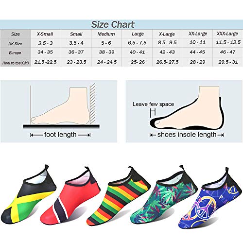 Water Shoes for Women and Men Quick-Dry Swim Beach Shoes for Outdoor Surfing Yoga Exercise Jamaica Flag Caribbean Reggae Rasta (Jamaica, 9.5)