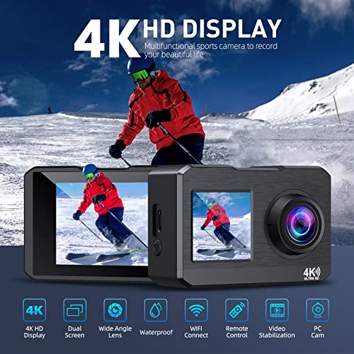 Action Camera 4K30FPS,40m/131ft Ultra HD Underwater Cameras,